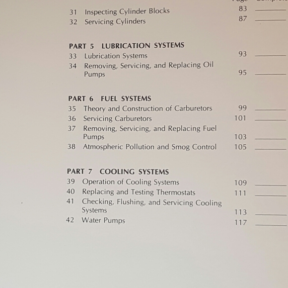 1971 - WORKBOOK FOR AUTOMOTIVE ENGINES - FOURTH ED - Picture 3 of 5